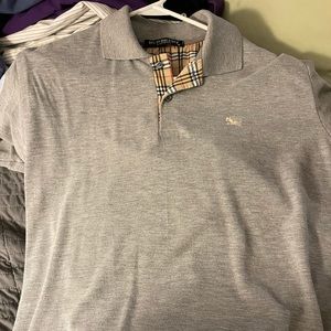 Mens Burberry London grey polo shirt